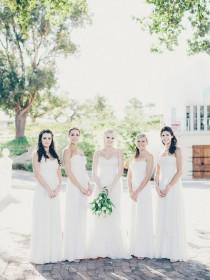 wedding photo - Long White Bridesmaid Dresses