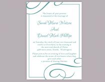 wedding photo -  DIY Wedding Invitation Template Editable Word File Instant Download Printable Invitation Blue Wedding Invitation Teal Wedding Invitation