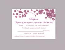 wedding photo -  DIY Wedding RSVP Template Editable Word File Instant Download Rsvp Template Printable RSVP Cards Floral Eggplant Rsvp Card Elegant Rsvp Card