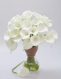 wedding photo - 9 pcs Real Touch Calla Lilies White Bouqets for Bridal Bouquets, Wedding Centerpieces, Home Decorations, Boutonnieres, Corsage