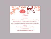 wedding photo -  DIY Wedding Details Card Template Editable Word File Instant Download Printable Details Card Red Peach Details Card Floral Information Cards