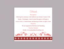 wedding photo -  DIY Wedding Details Card Template Editable Word File Instant Download Printable Details Card Wine Red Details Card Elegant Enclosure Cards