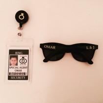wedding photo - Ring Security Badge Set w/ Matching Customized Sunglasses (Ring Bearer Alternative)