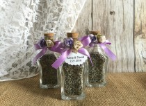 wedding photo -  Lavender Wedding favors - glass wedding favor bottles- bridal shower, baby shower favors with personalized tags.