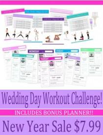 wedding photo - Printable Sweating For The Wedding 12 Week Bride/Bridal Party Fitness Challenge & Planner! INSTANT DOWNLOAD + FREE Weight Management Guide!!