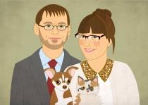 wedding photo - Wedding invite, with custom couple portrait. Digital file. Invitation. DIY Wedding.