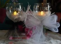 wedding photo -  Frosted Bride & Groom Wine Classes with Swarovski Crystals Bridal Gift, Bride and Groom