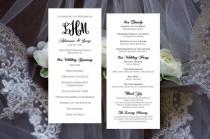 wedding photo - Monogram Wedding Program Template Tea Length Printable INSTANT DOWNLOAD diy - Suggested Free Fonts