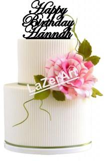 wedding photo - Custom Name Happy Birthday Cake Topper