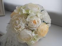 wedding photo - Wedding bouquet, Bridal bouquet,paper flower bouquet,wedding flower,ranunculus, peony, hydrangea, ivory, cream