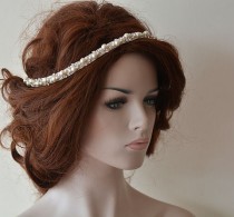 wedding photo -  Bridal Headband, Rhinestone and Pearl Headbands, Bridal Headpieces, Bridal Accessories, Wedding hair Accessory