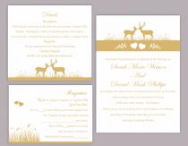 wedding photo -  DIY Wedding Invitation Template Set Editable Text Word File Download Printable Reindeer Invitation Gold Wedding Invitation Yellow Invitation