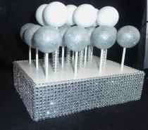 wedding photo - bling faux rhinestone cake pop stand display holder lollipop stand holder display candy bar buffet holiday table centerpiece hostess gift
