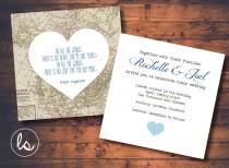 wedding photo - DIY PRINTABLE ~ Vintage Map ~ Map Wedding Invitation ~ Destination Wedding Invitation ~ Wedding Invitation ~ Printed Invitations
