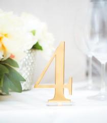 wedding photo - Table Numbers for Wedding Party or Event, Gold or Silver Wedding Decor for Wedding Table Numbers, Wedding Signs (Item - ACR100)