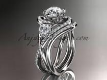 wedding photo -  Unique platinum diamond engagement set, wedding ring ADLR320S