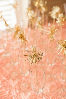 wedding photo - 25 Gold or Silver Tinsel Drink Stirrers