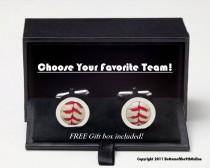 wedding photo - Pick Your Team -  Game Used Baseball Cufflinks w/ GIFT BOX Included