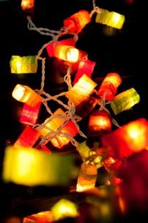 wedding photo - 35 LED Bulbs Paper Lantern String Lights Mixed Colour for Party Wedding and Decorations