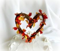 wedding photo - Fall Cake Topper, Vine & Leaves Wedding Decor