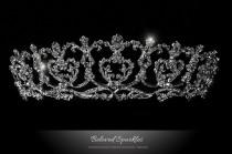 wedding photo - Bridal Tiara, Vintage Victorian Swarovski Crystal Tiara, Floral Cluster Crystal Tiara, Wedding Tiara, Quinceanera Tiara, Reign Royal Tiara