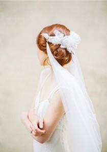 wedding photo - Tulle Draped Bridal Veil in Chapel Length, Wedding Veil - Style 311