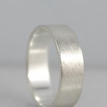 wedding photo - Wedding Band - Sterling Silver Matte Finish - Made to Order - Men's or Ladies Rings