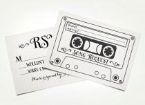 wedding photo - Cassette Tape Song Request Wedding RSVP Card - Printable / Digital file