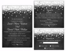 wedding photo -  Printable Chalkboard Wedding Invitation Suite Printable Invitation Set Heart Wedding Invitation Download Invitation Edited jpeg file