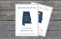 wedding photo -  Alabama Save the Date Templates - Alabama Navy State Map Save the Date Printable Editable PDF Template - Instant Download - DIY You Print