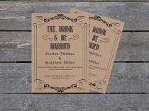 wedding photo -  Kraft Paper Wedding Invitation Template - Eat Drink & Be Married - 5x7 Rustic Printable Wedding Editable PDF Templates - DIY You Print
