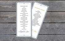 wedding photo -  DIY Wedding Program Template - Navy Carnival Stripes Tea Length Printable Program - Instant Download - Adobe Reader Format - DIY You Print