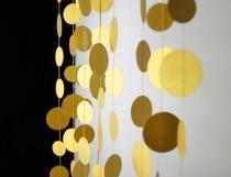 wedding photo - Fine Gold Circles Paper Garland,  20 Colors, Bridal Shower, Baby Shower, Party Decorations, Birthday Decor