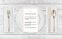 wedding photo -  Wedding Menu Template - Dark Peach Carnival Stripes Printable Wedding Menu Card - Editable PDF Template - Instant Download - DIY You Print