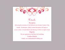 wedding photo -  DIY Wedding Details Card Template Editable Word File Instant Download Printable Details Card Peach Pink Details Card Elegant Enclosure Cards
