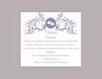 wedding photo -  DIY Wedding Details Card Template Editable Word File Instant Download Printable Details Card Purple Details Card Elegant Information Cards