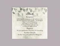 wedding photo -  DIY Rustic Wedding Details Card Template Editable Word File Download Printable Leaf Details Card Gray Silver Details Card Enclosure Card