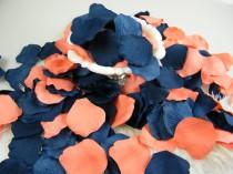 wedding photo - Coral and Blue Rose Flower Petals 