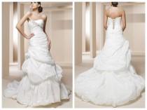 wedding photo -  Beaded Taffeta Mermaid Bridal Gown with Loosely Pleated Bodice