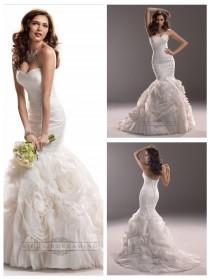 wedding photo -  Fit and Flare Ruched Sweetheart Wedding Dresses with Rosette Skirt