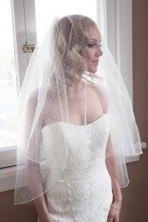 wedding photo - Polka Dot Veil, Swiss Dot Veil, Dotted Veil, Pencil Edge Veil, Bridal Veil, Fingertip Veil, Cathedral Veil, Long Veil, 50s Bride Style 1202