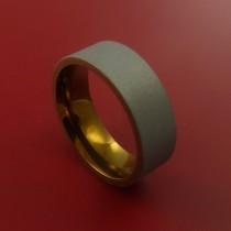 wedding photo - Titanium and Bronze Band Custom Made Ring to Any Sizing and Finish 3-22
