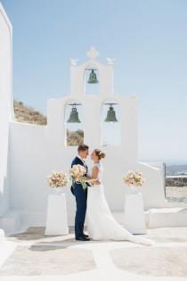 wedding photo - Romantic Santorini Elopement 