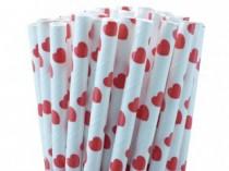 wedding photo - Red Heart Paper Straws