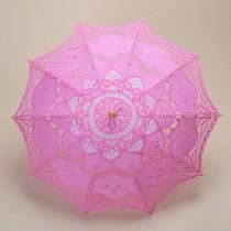 wedding photo - Lace Wedding Umbrella, Handmade Pink Lace Parasol, Bridal Umbrella, Bridesmaid Umbrella, Victorian Vintage Umbrella, Sun Umbrella HS11-6