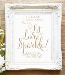 wedding photo - Let Love Sparkle - 8 x 10 sign - DIY Printable sign in "Bella" antique gold - PDF and JPG files - Instant Download