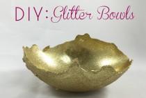 wedding photo - DIY: Gold Glitter Bowl - DIY Bride