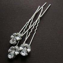 wedding photo - Set Of 3 Or 5 Classic Crystal Rhinestone Hairpins - Bridal Hairpins - Wedding Hair pins