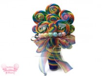 wedding photo - Rainbow Lollipop Wedding Bouquet, Rainbow Bouquet, Lollipop Bouquet, Candy Bouquet, Colorful Bouquet, Wedding, Rehearsal, Bridal Shower