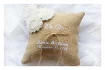wedding photo -  We Do Wedding ring pillow , ring beare pillow , ring pillow with flowers , personalized wedding pillow